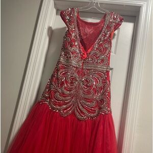 Evening gown. Mac Duggal. Size 12. Long red. Worn once for a couple hours.